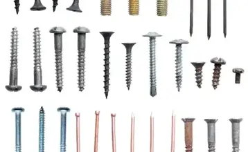 nails and screws in a hardware store