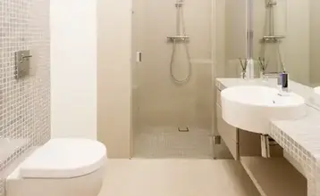 modern bathroom fixtures on display